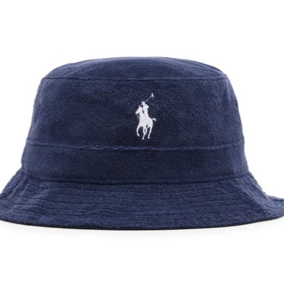 POLO Ralph Lauren 2X Navy Terry Cloth Bucket Hat Like New no tag - Picture 1 of 7
